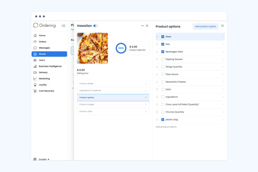 Ordering Co Feature Product Options